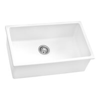 Ruvati RVL3030WH Fiamma 30" x 18" White Fireclay Dual Undermount / Drop-In Sink