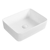 Ruvati RVB1915 Vista 19" x 14" White Vitreous Porcelain Ceramic Rectangular Above-Counter Bathroom Vessel Sink
