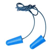 Cordova Encore Blue Metal-Detectable Corded Foam Earplug Pair - 100/Box
