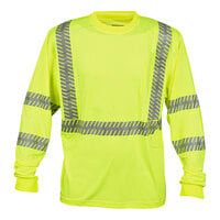 Cordova Cor-Brite Type R Class 3 Hi-Vis Lime Comfort Stretch Long Sleeve Safety Shirt with Reflective Tape