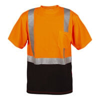 Cordova Cor-Brite Type R Class 2 Hi-Vis Orange Mesh Short Sleeve Safety Shirt with Black Front Panel and Reflective Tape