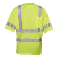Cordova Cor-Brite Type R Class 3 Hi-Vis Lime Mesh Short Sleeve Safety Shirt with Reflective Tape