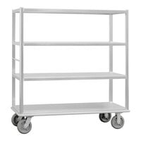 New Age 1452 62" x 29" x 66 3/4" Queen Mary Aluminum Banquet Service Cart with 4 Shelves