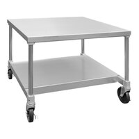 New Age 12472GSCU 72" x 24" x 24" Aluminum Mobile Equipment Stand with Undershelf