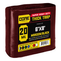 Core Tarps Maroon / Black Extreme Heavy-Duty Weatherproof 20 Mil Poly Tarp with Reinforced Edges