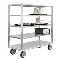 New Age 1450 62" x 29" x 66 3/4" Queen Mary Aluminum Banquet Service Cart with 5 Shelves