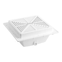 Sioux Chief 861-2P 861 Series SquareMax 14 1/8" Square Light-Duty PVC Floor Sink with Full Strainer, 6 3/8" Sump Depth, and 2" Outlet