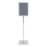 United Visual Products 8 1/2" x 11" Silver Pedestal Stand with Snap Frame