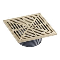 Sioux Chief 832-4HNQ 7" Square Finish Fixture with PVC Base, Nickel Bronze Strainer, and 4" Outlet for Select 832 Series FinishLine Floor Drains and Rough-In Fixtures