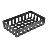 Tablecraft Forge Collection 20 3/4"x 12 3/4" x 4 1/4" Full Size Black Steel Storage Basket 11696