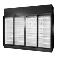 True 128 3/8" Black Glass Door Merchandiser Freezer with LED Lighting