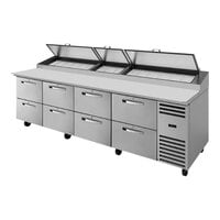 True TPP-AT-119D-8-HC~SPEC3 Spec Series 119 1/4" Refrigerated Pizza Prep Table with Eight Drawers