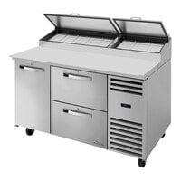 True TPP-AT-60D-2-HC~SPEC3 Spec Series 60 1/4" Refrigerated Pizza Prep Table with Two Drawers and One Door