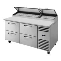 True TPP-AT-67D-4-HC~SPEC3 Spec Series 67 3/8" Refrigerated Pizza Prep Table with Four Drawers