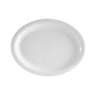 CAC NCN-14 Clinton 13" Bright White Narrow Rim Porcelain Platter - 12/Case