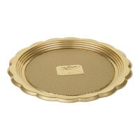 Welcome Home Brands 4 3/4" Gold Mini Round Plastic Medoro Tray - 1000/Case
