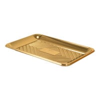Welcome Home Brands 12 3/4" x 8 3/4" Gold Rectangular Plastic Kado Tray - 150/Case
