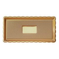 Welcome Home Brands 13 3/4" x 5 15/16" Gold Rectangular Plastic Medoro Tray - 100/Case