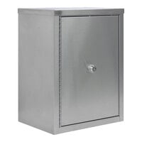 Omnimed 11" x 8" x 15" Stainless Steel Wall-Mount 2-Shelf Narcotics Cabinet with 2 Key Locks 181651