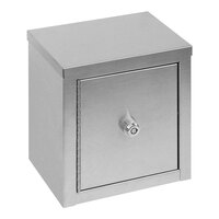 Omnimed 8" x 5 5/8" x 9" Stainless Steel Wall-Mount Mini Narcotics Cabinet with 2 Key Locks 181501