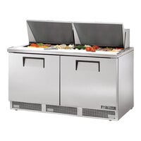 True TFP-64-24M 64 1/8" 2 Door Mega Top Refrigerated Sandwich Prep Table