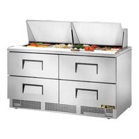 True TFP-64-24M-D4 64 1/8" 4 Drawer Mega Top Refrigerated Sandwich Prep Table