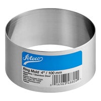 Ateco 4" x 1 3/4" Round Stainless Steel Cake / Food Ring Mold 48804