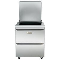 Traulsen UST276-D-SB 27" 2 Drawer Stainless Steel Back Refrigerated Sandwich Prep Table