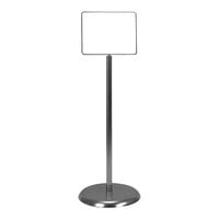United Visual Products 14" x 11" Chrome Single-Sided Pedestal Sign Holder