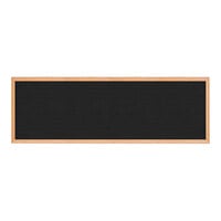 United Visual Products 36" x 12" Black Countertop Menu Letterboard with Light Oak Wood Frame