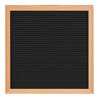 United Visual Products 12" x 12" Black Countertop Menu Letterboard with Light Oak Wood Frame