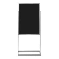 United Visual Products 24" x 36" Black Single-Sided Open Faced Pedestal Dry Erase Board with Aluminum Frame