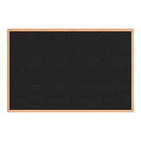 United Visual Products 36" x 24" Black Countertop Menu Letterboard with Light Oak Wood Frame