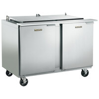 Traulsen UST6024-LL-SB 60" 2 Left Hinged Door Stainless Steel Back Refrigerated Sandwich Prep Table