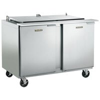 Traulsen UST4818-LL-SB 48" 2 Left Hinged Door Stainless Steel Back Refrigerated Sandwich Prep Table