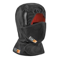 Ergodyne N-Ferno 6876 Black Flame-Resistant 2-Layer Shoulder-Length Winter Hard Hat Liner with Thermal Lining and Mouthpiece 16876