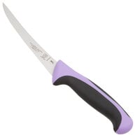 Mercer Culinary M23820PU Millennia Colors® 6" Curved Stiff Boning Knife with Purple Allergen-Free Handle