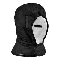 Ergodyne N-Ferno 6952 Black 3-Layer Shoulder-Length Winter Hard Hat Liner with Foam Mid-Layer and Sherpa Lining 16952