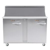 Traulsen UPT488-LL-SB 48" 2 Left Hinged Door Stainless Steel Back Refrigerated Sandwich Prep Table