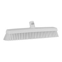 Vikan 31755 16 1/2" White Heavy-Duty Push Broom Head with Soft / Stiff Bristles