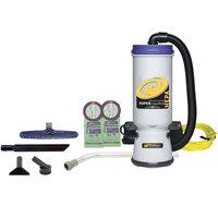 ProTeam 107109 10 Qt. Super CoachVac HEPA Backpack Vacuum Cleaner with 107098 Xover Floor Tool Kit B - 120V