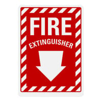 Lavex Adhesive Vinyl "Fire Extinguisher" Safety Label with Down Arrow