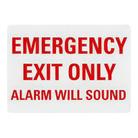 Lavex 10" x 7" Non-Reflective Adhesive Vinyl "Emergency Exit Only / Alarm Will Sound" Safety Label