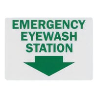 Lavex Non-Reflective Plastic "Emergency Eye Wash Station" Safety Sign with Down Arrow