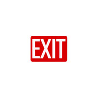 Lavex 10" x 7" Red Non-Reflective Adhesive Vinyl "Exit" Safety Label with White Lettering
