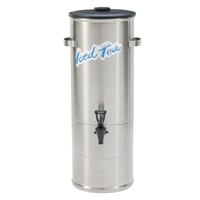 Curtis TC-5H Round Stainless Steel 5 Gallon Iced Tea Dispenser with Plastic Lid
