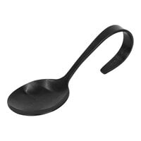 Front of the House 4 3/4" 18/10 Stainless Steel Extra Heavy Weight Matte Black Bent Sampler™ Taster Spoon - 12/Case