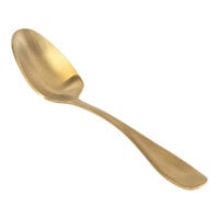 Front of the House Cameron 7 1/4" 18/10 Stainless Steel Extra Heavy Weight Matte Brass Dinner / Dessert Spoon - 12/Case