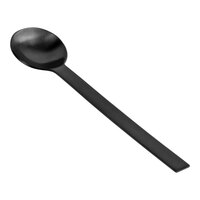 Front of the House Harmony 6 1/2" 18/10 Stainless Steel Extra Heavy Weight Matte Black Demitasse Spoon - 12/Case