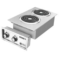 Wells 5I-H636 Drop-In 14 3/4" Electric Countertop Two Burner Hot Plate - 5200W